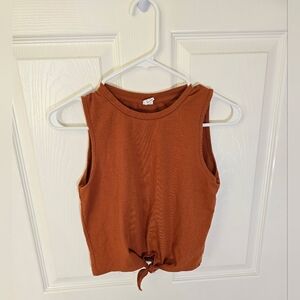 Shein Teen Girl Crop Top Tie Front Tank Top